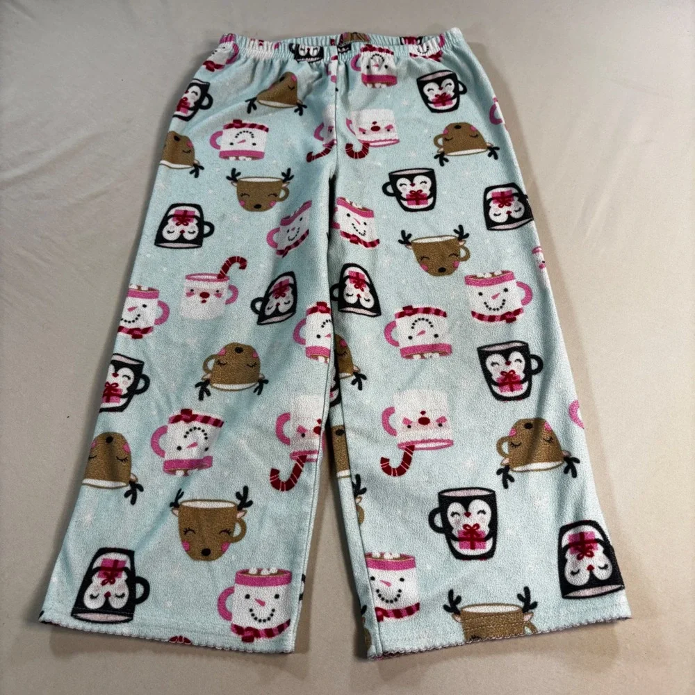 Carters‎ Just One You Girls Fleece Pajama Set Holiday Drinks Blue Winter 5T